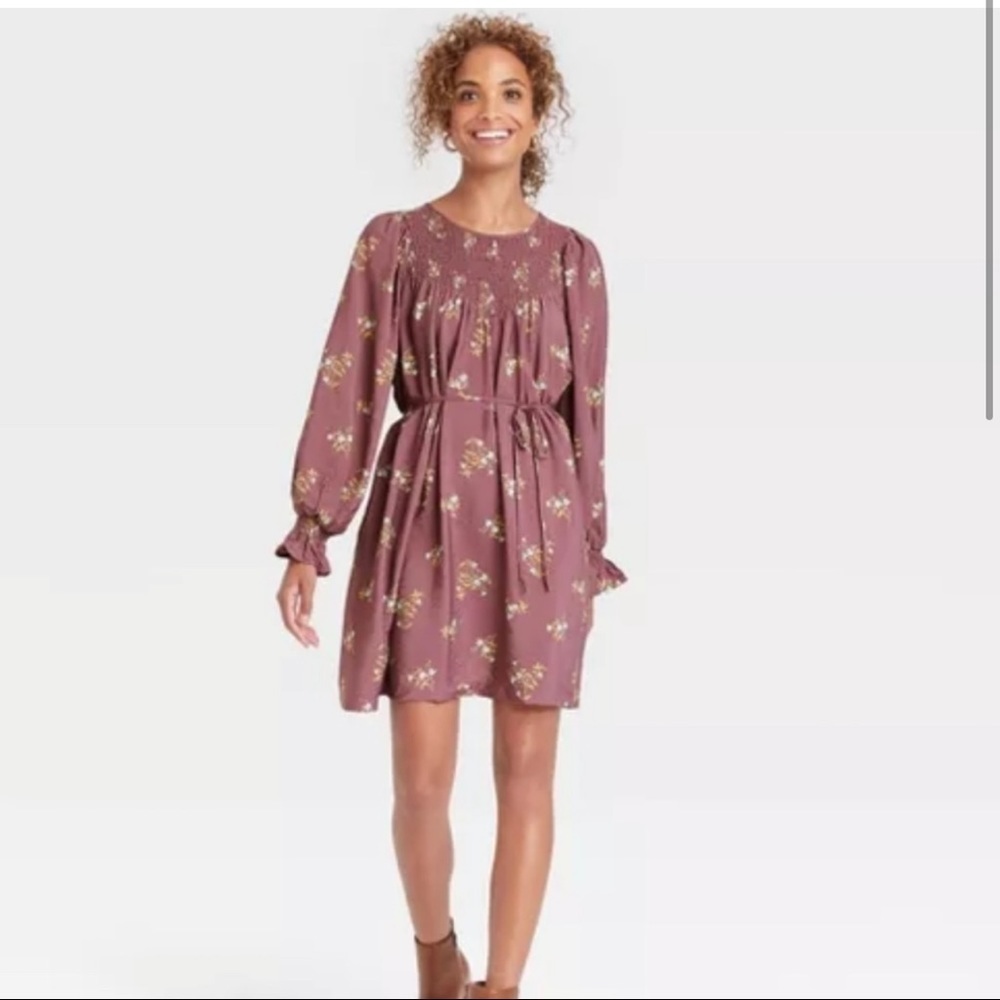 a new day Long Sleeve Floral Tent Dress NWT